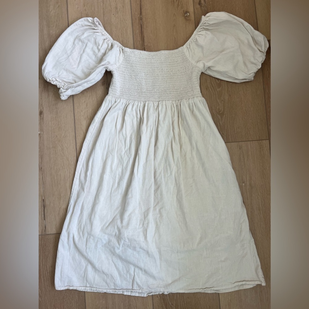 7 For All Mankind Smocked Linen Dress. Size M